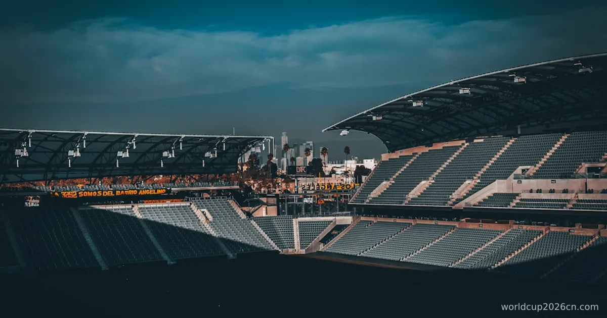 stadium with lights turned on during night time