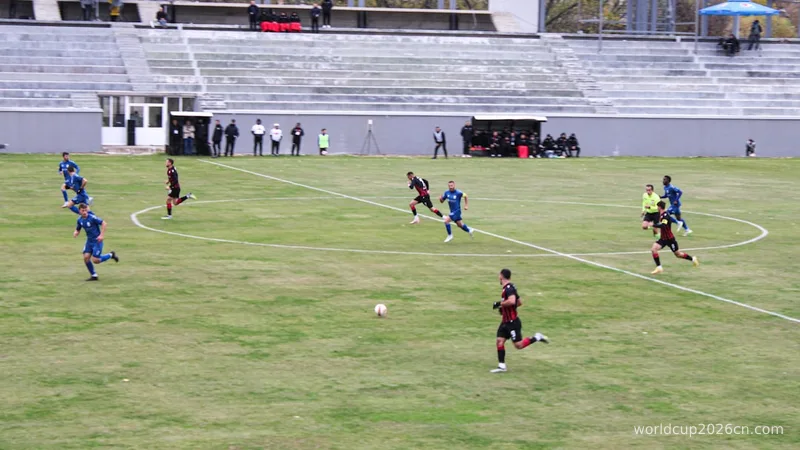 a group of men playing a game of soccer on a field