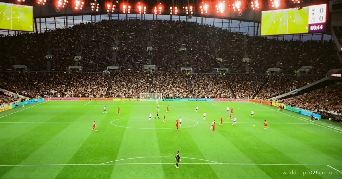 a soccer stadium filled with lots of people